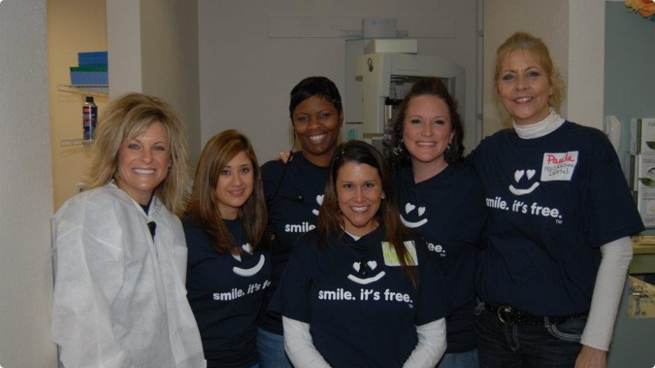 Group of dental team members at community event