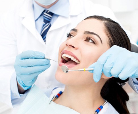 patient getting dental crown 